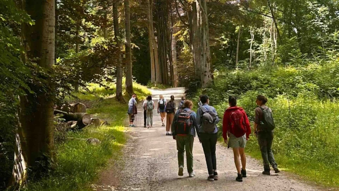 Groupe de personnes en marche